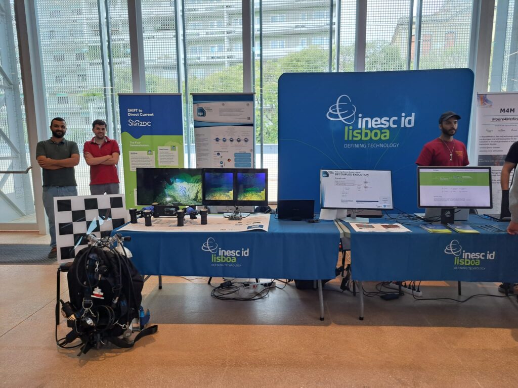 The project was represented at INESC-ID booth by researchers Pedro Costa and Guilherme Paraíso.