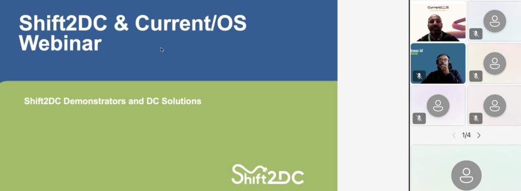 On November 20th, the Shift2DC project hosted an online meeting in collaboration with Current OS to explore the solutions being developed in the project’s four Demonstrators based in three European countries.